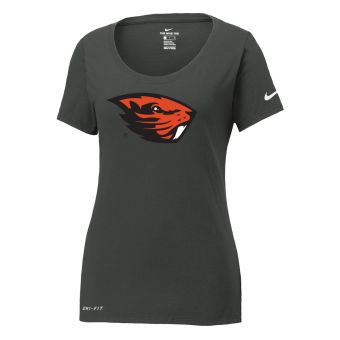 Women's Grey Oregon State Beavers Nike Dri-FIT Tee with Beaver Head