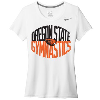 Women's White Oregon State Beavers Gymnastics Nike Legend Tee With Benny Head